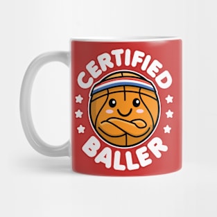 Certified Baller Cute Kawaii Basketball Design Mug